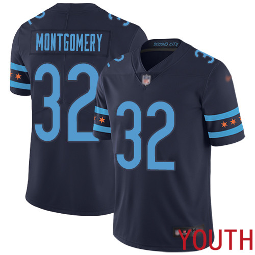 Chicago Bears Limited Navy Blue Youth David Montgomery Jersey NFL Football #32 City Edition 1